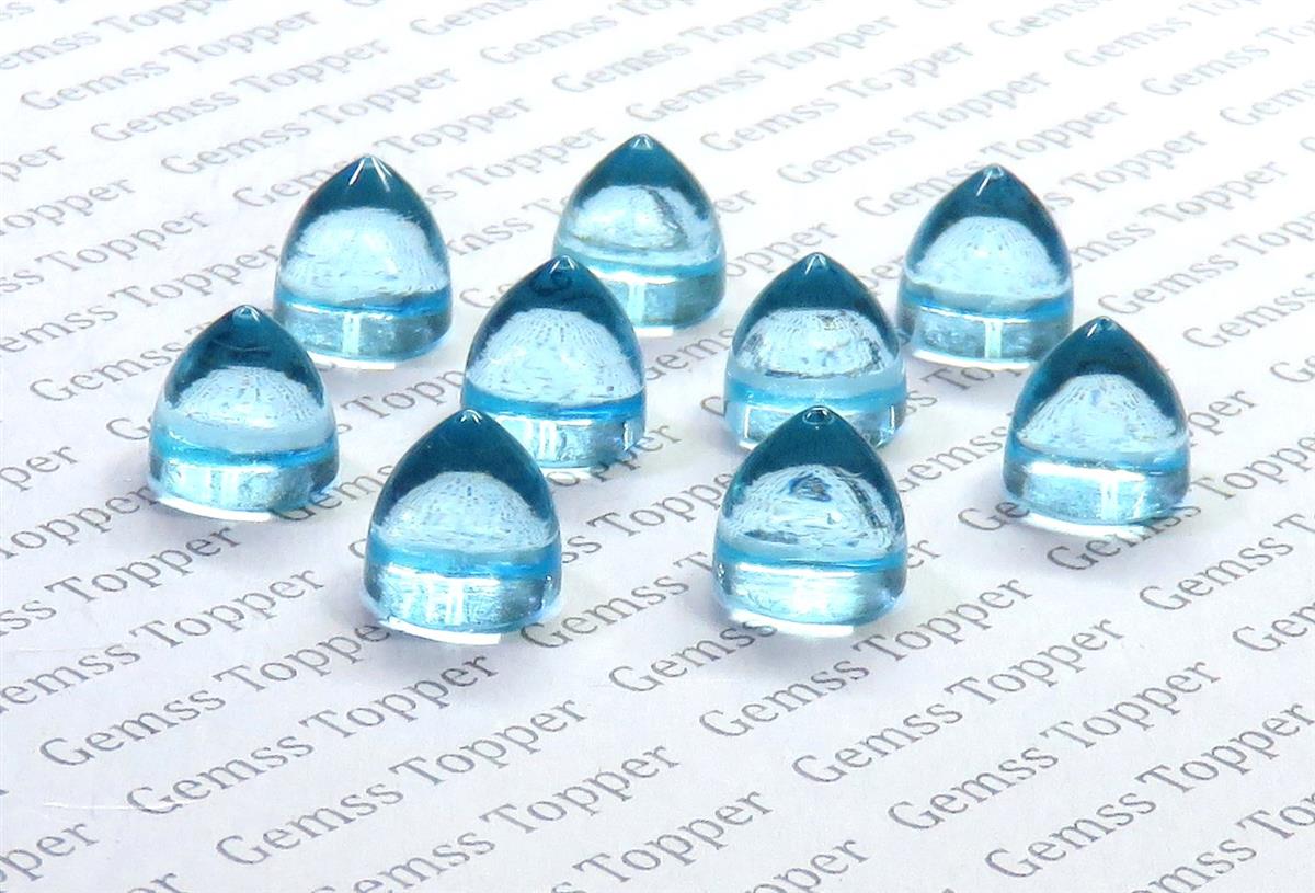Sky Blue Topaz 10x10 mm Bullet Cabochon